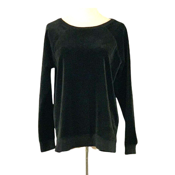 Cable & Gauge black velour long sleeves sweatshirt size Small - Picture 6 of 8